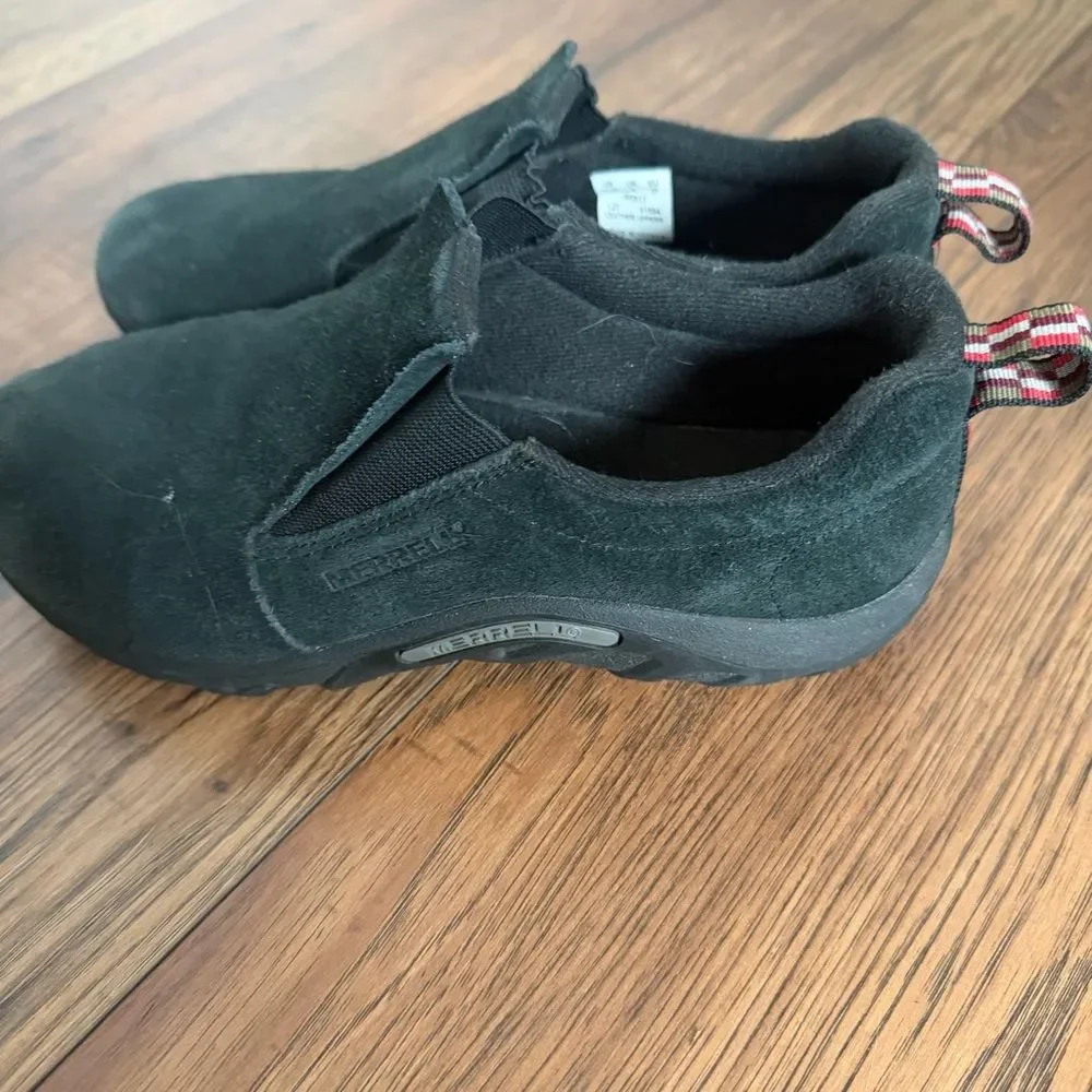 Merrell Jungle Moc Midnight Black Suede Slip On Shoes Mens Size 6 Gorpcore Trail